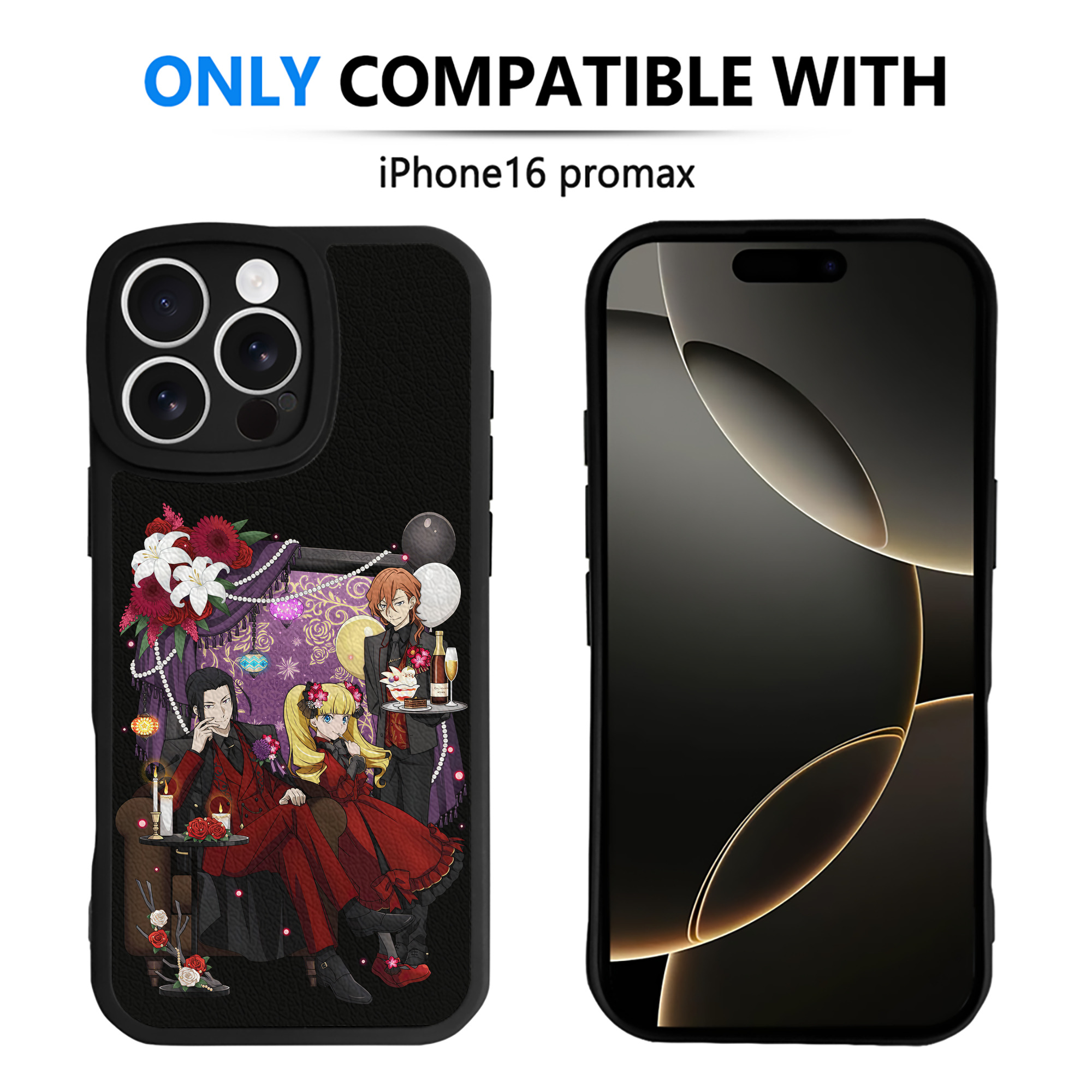 （画像用） 文豪ストレイドッグス Bungo Stray Dogs 【iPhone 16シリーズ対応】シリコンスマホケース（レザー調） 材質：シリコン